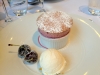 Cheery Souffle, White Chocolate Ice Cream